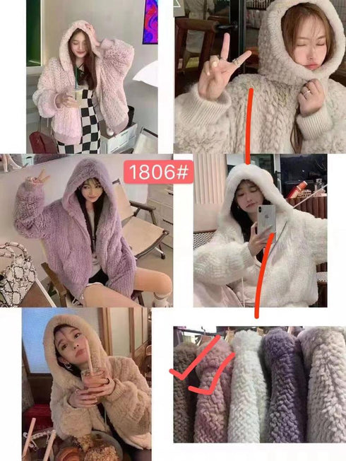 Winter Casual Hooded Rabbit Fur Jackets